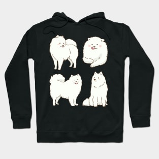 samoyed dog smiling with tongue out stickers Hoodie